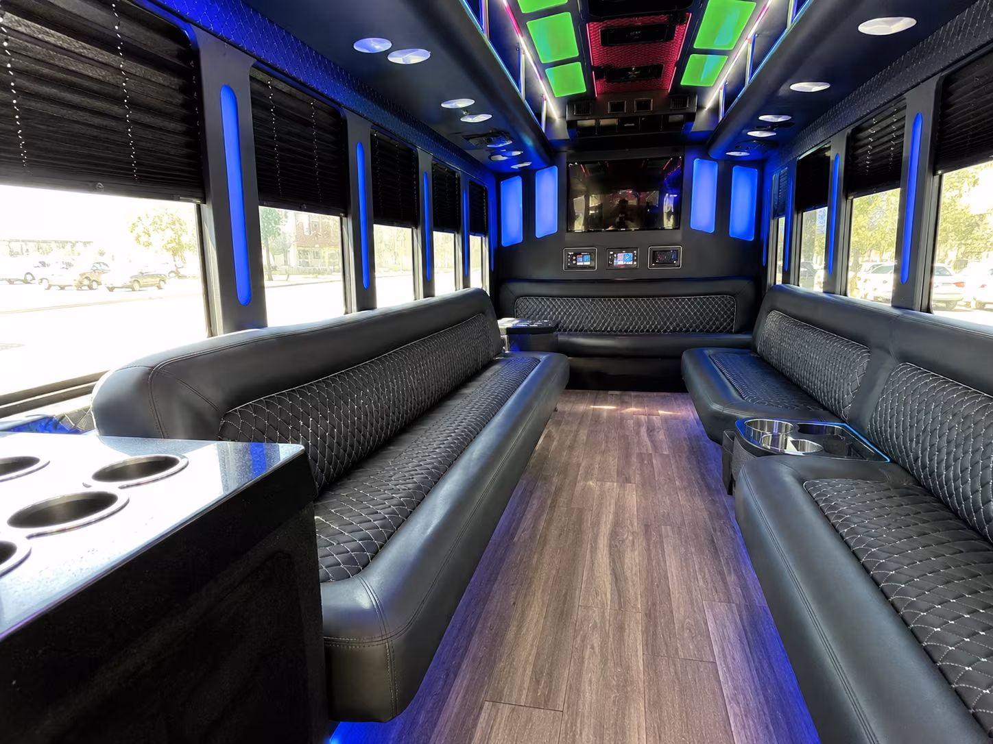 eagle mountain 15 passenger party bus inside