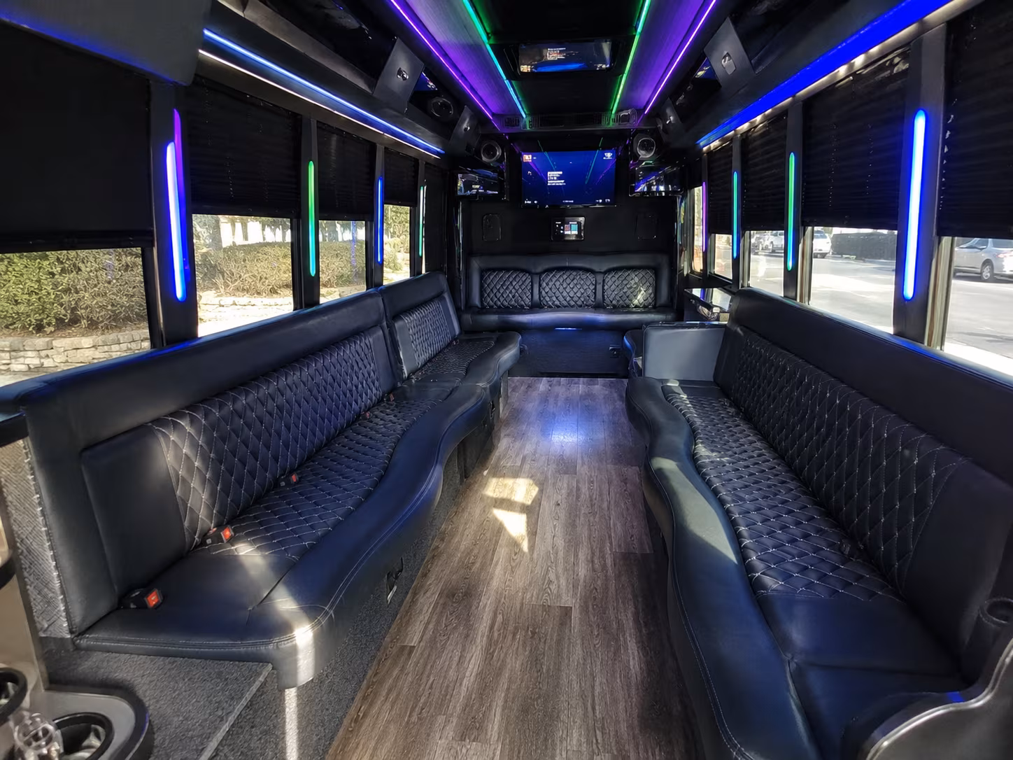 eagle mountain 15 passenger party bus interior