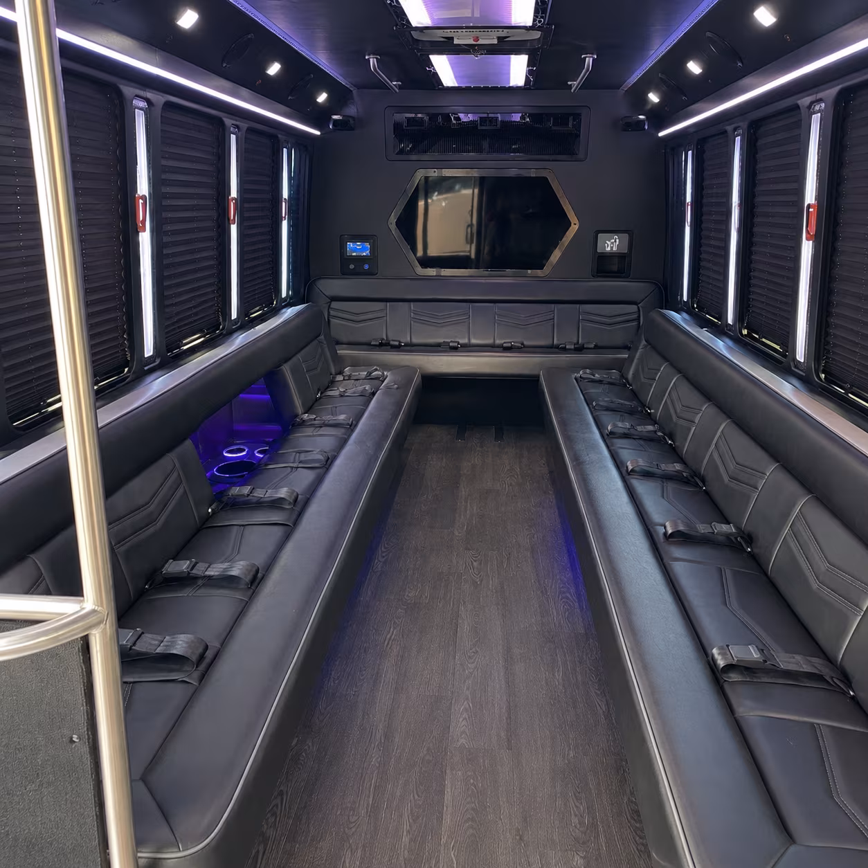 eagle mountain 18 passenger party bus interior