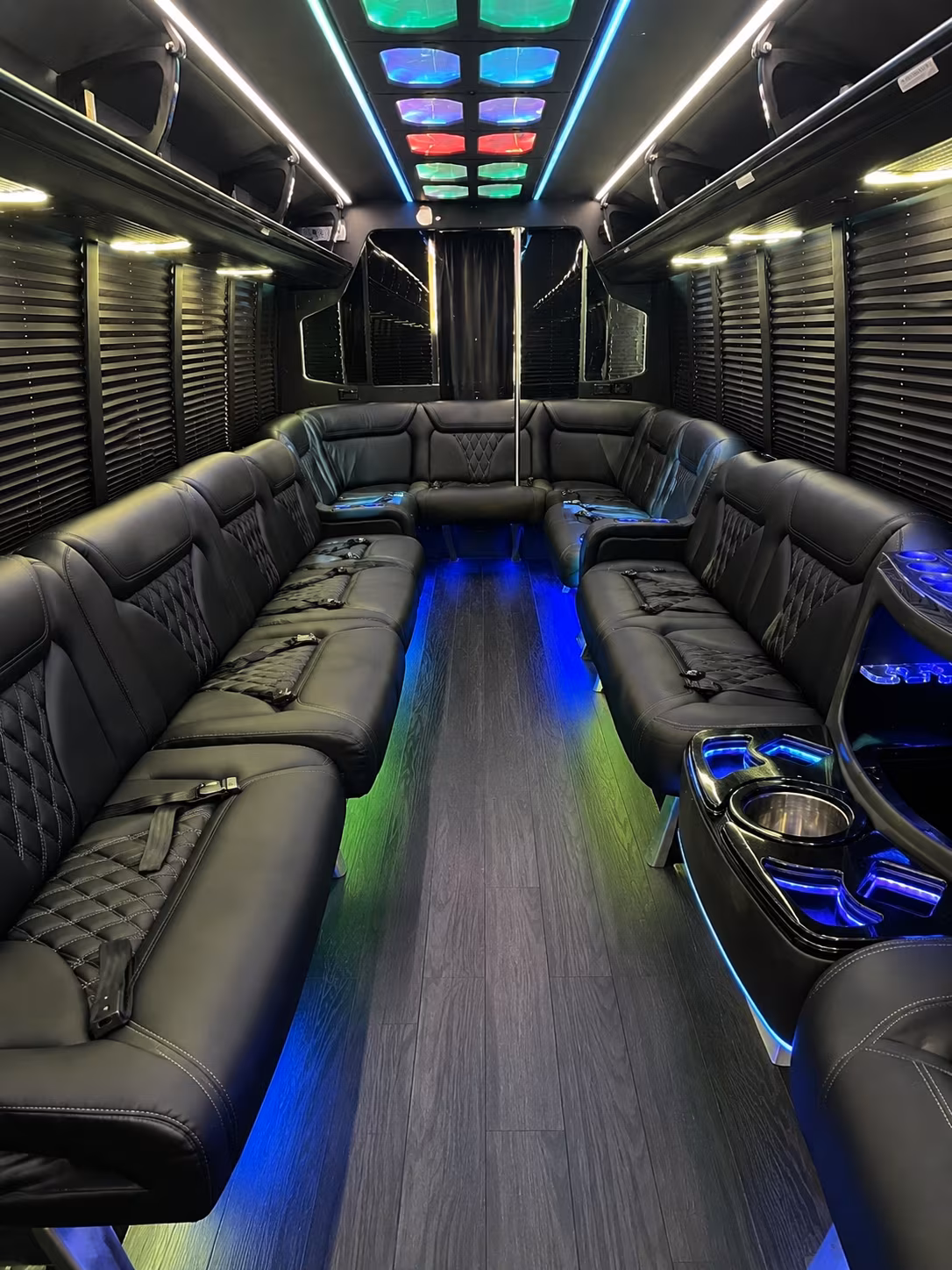 eagle mountain 20 passenger party bus interior