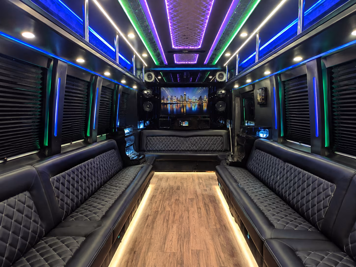 eagle mountain 25 passenger party bus interior