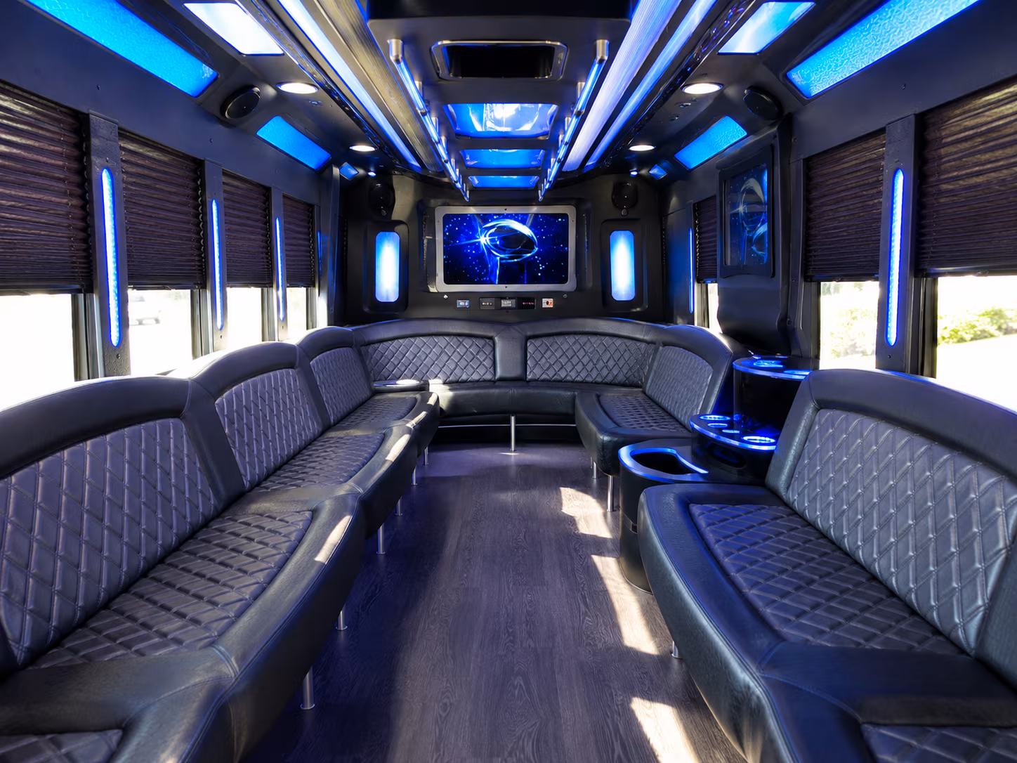 eagle mountain 28 passenger party bus inside