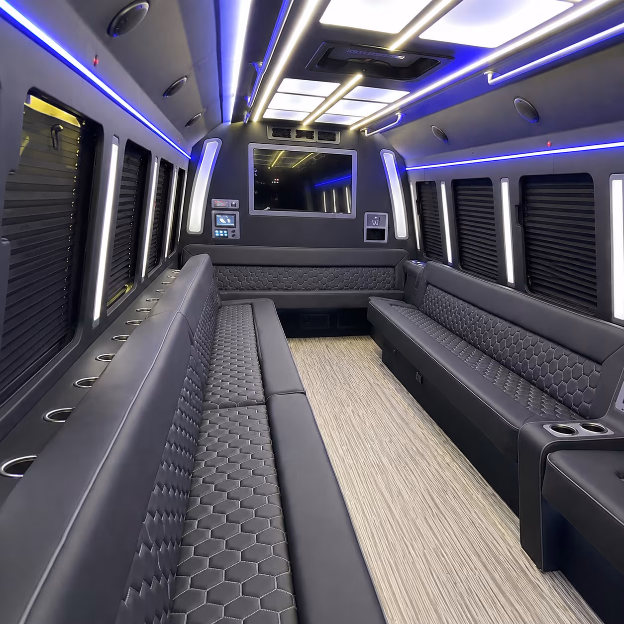eagle mountain 40 passenger party bus inside