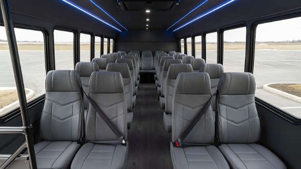 Interior of Charter Bus Company Lehi's 15 Passenger Minibus in Lehi