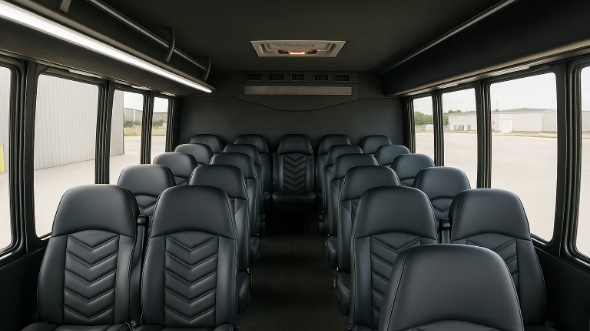 Interior of Charter Bus Company Eagle Mountain's 18 Passenger Minibus in Eagle Mountain