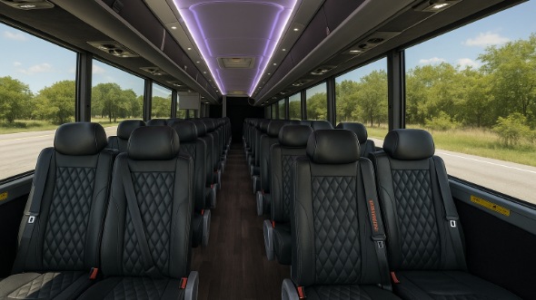 Interior of Charter Bus Company Eagle Mountain's 20 Passenger Mini bus in Eagle Mountain