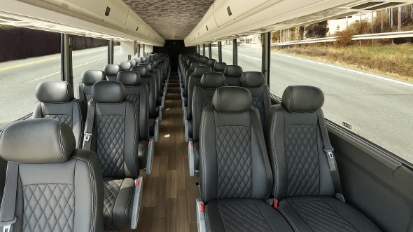 Interior of Charter Bus Company Lehi's 30 Passenger Minibus in Lehi