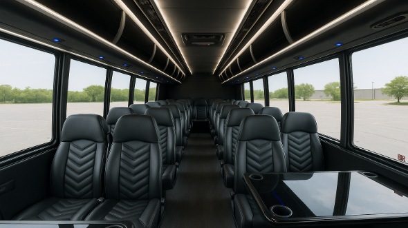 Interior of Charter Bus Company Eagle Mountain's 35 Passenger Minibus in Eagle Mountain