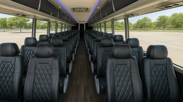 eagle mountain 55 passenger charter bus inside