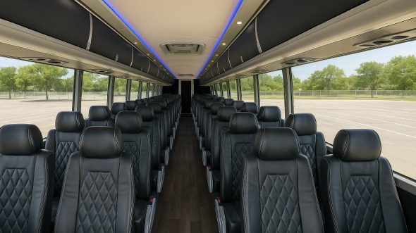 eagle mountain 56 passenger charter bus inside