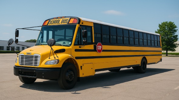 Exterior of Charter Bus Company Eagle Mountain's School Bus in Eagle Mountain